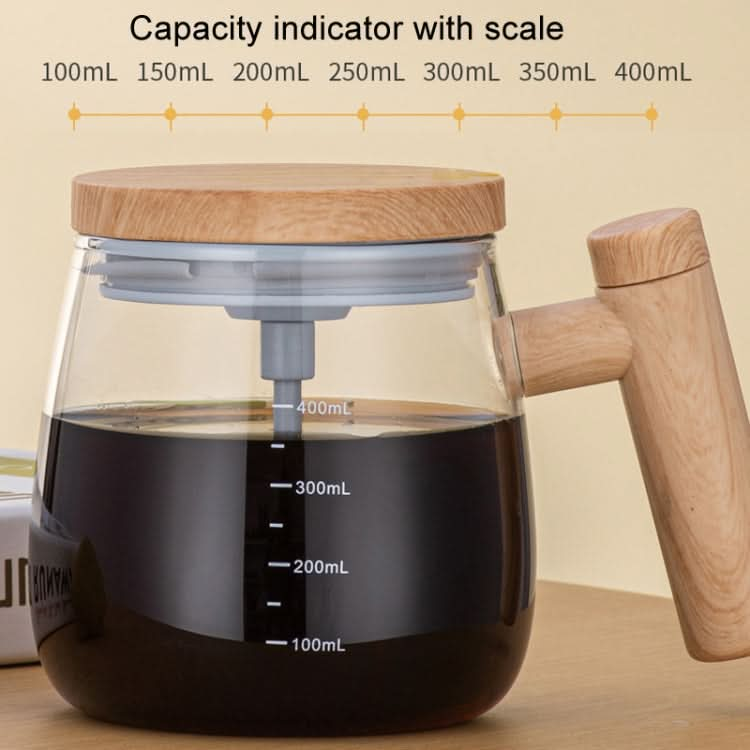 400ml Automatic Stirring Mug Maple Electric Coffee Cup, Style: Battery Transparent Cup-Reluova