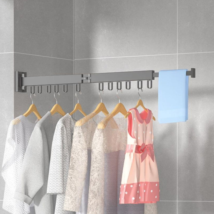 Foldable Invisible Clothes Drying Rack Hole-Free Expandable Corner Metal Convenient Drying Rod For Balcony