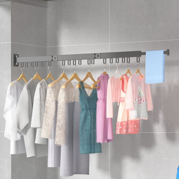 Foldable Invisible Clothes Drying Rack Hole-Free Expandable Corner Metal Convenient Drying Rod For Balcony My Store