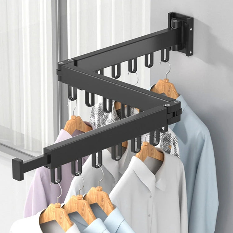 Foldable Invisible Clothes Drying Rack Hole-Free Expandable Corner Metal Convenient Drying Rod For Balcony