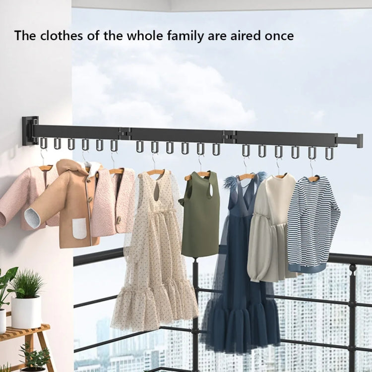 Foldable Invisible Clothes Drying Rack Hole-Free Expandable Corner Metal Convenient Drying Rod For Balcony