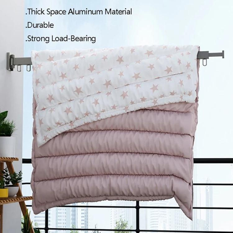 Foldable Invisible Clothes Drying Rack Hole-Free Expandable Corner Metal Convenient Drying Rod For Balcony