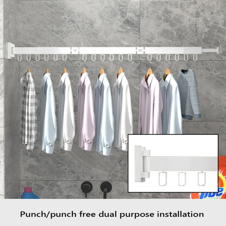 Foldable Invisible Clothes Drying Rack Hole-Free Expandable Corner Metal Convenient Drying Rod For Balcony My Store