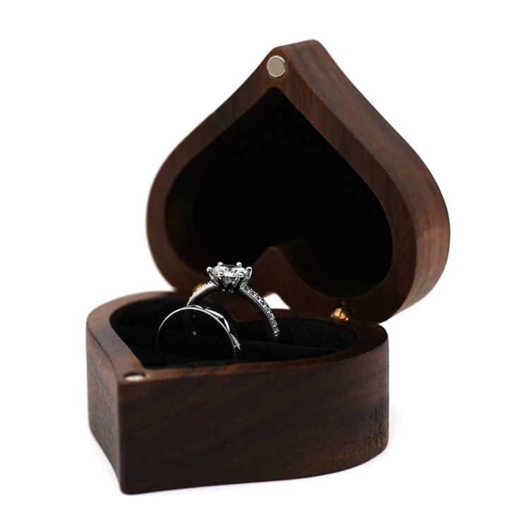 Wooden Heart Shape Ring Box Jewelry Storage Box Wedding Valentine Gift Box My Store