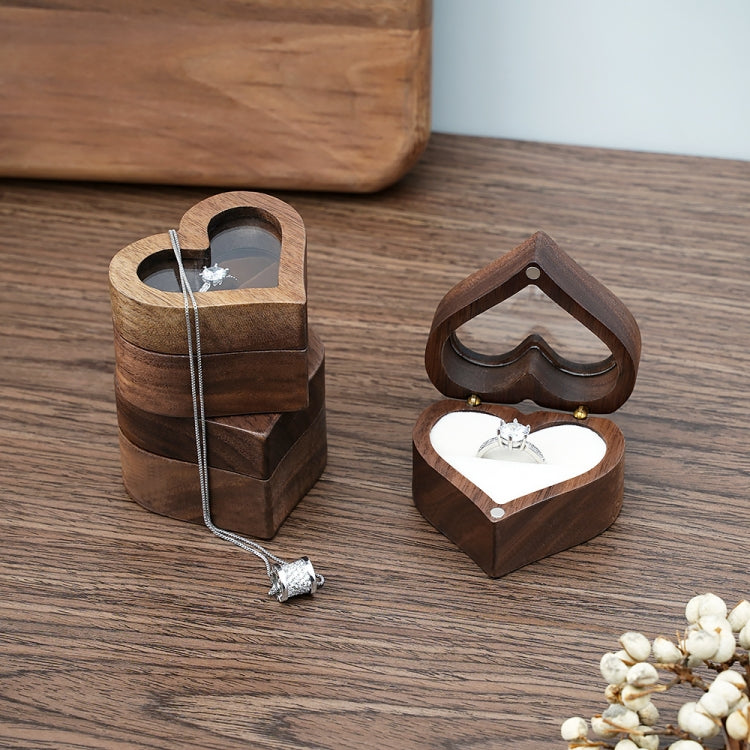 Wooden Heart Shape Ring Box Jewelry Storage Box Wedding Valentine Gift Box My Store