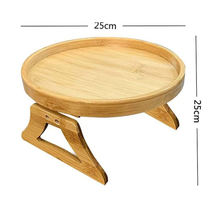 25cm Foldable Sofa Round Tray Home Couch Armrest Pallet My Store