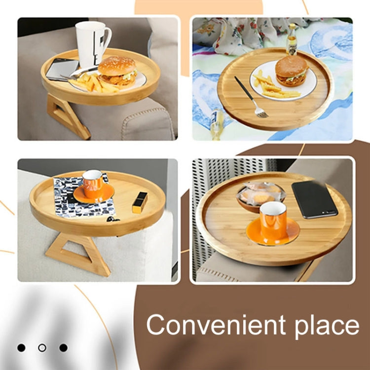 25cm Foldable Sofa Round Tray Home Couch Armrest Pallet