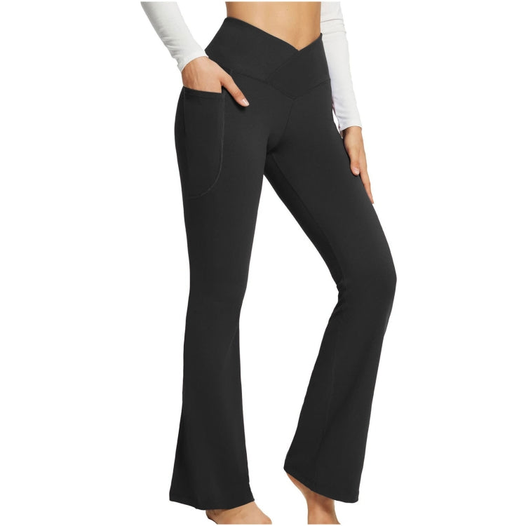 Women Sports Pant Solid Color High Waist Yoga Slimming Casual Loose Wide-leg Pants