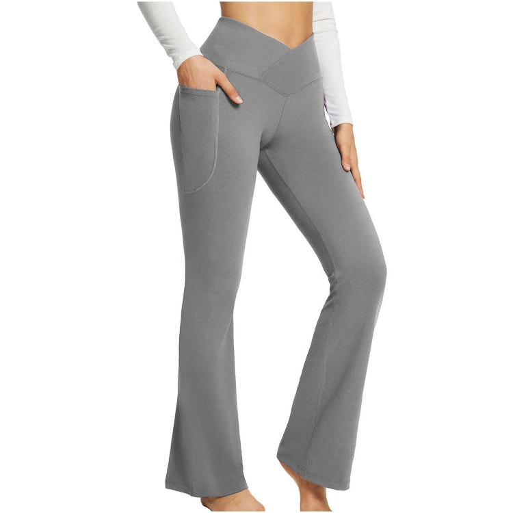 Women Sports Pant Solid Color High Waist Yoga Slimming Casual Loose Wide-leg Pants My Store