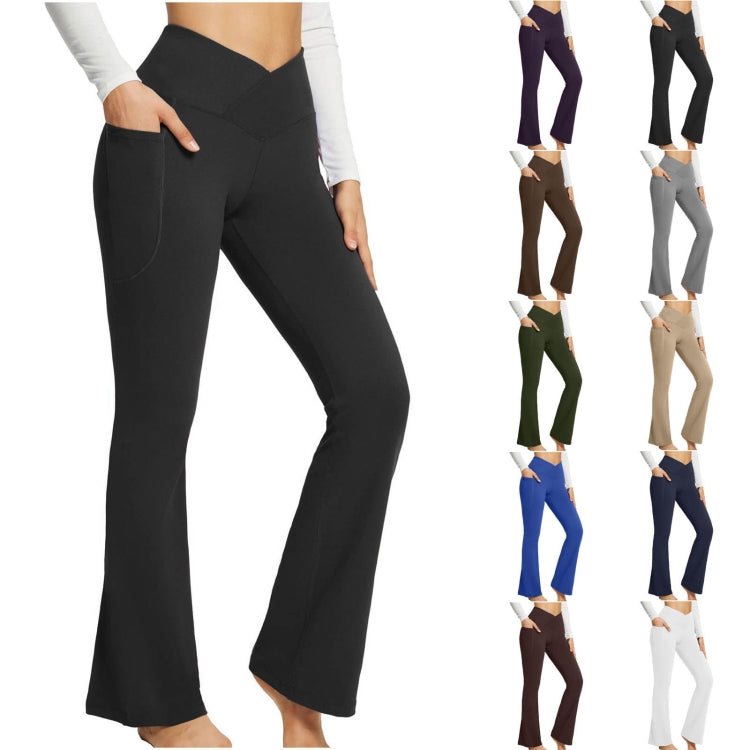 Women Sports Pant Solid Color High Waist Yoga Slimming Casual Loose Wide-leg Pants My Store