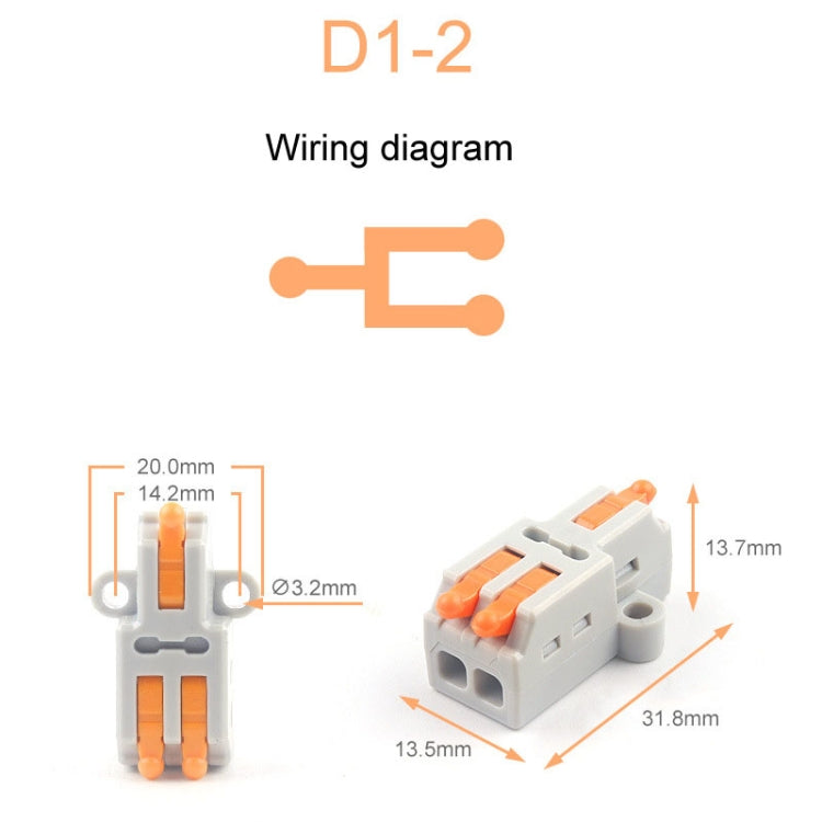 5pcs Push Type Mini Wire Connection Splitter Quick Connect Terminal Block Reluova