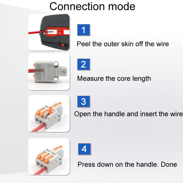 5pcs Push Type Mini Wire Connection Splitter Quick Connect Terminal Block Reluova