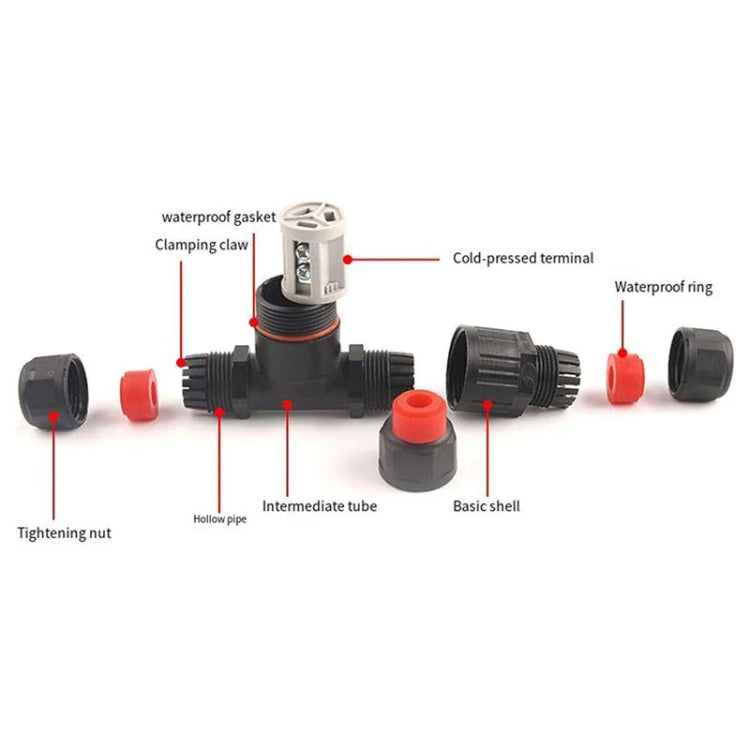 Outdoor T-Wire Terminal Block Three Pole Male And Female Docking Waterproof Connector My Store