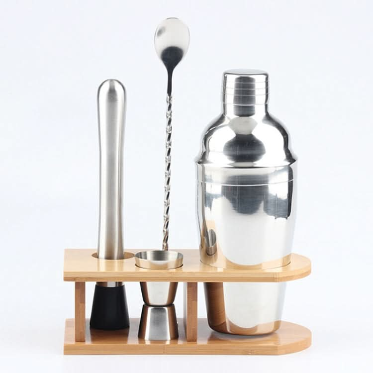 4 In 1 Stainless Steel Mixer Set With Bamboo Stand Shaker Tools-Reluova