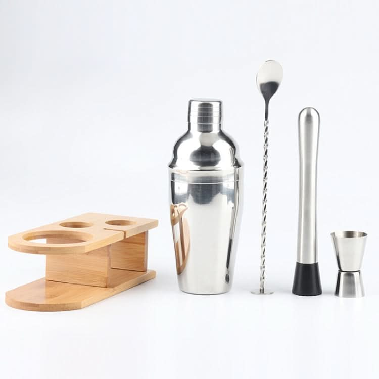 4 In 1 Stainless Steel Mixer Set With Bamboo Stand Shaker Tools-Reluova