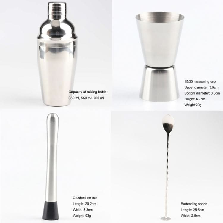 4 In 1 Stainless Steel Mixer Set With Bamboo Stand Shaker Tools-Reluova