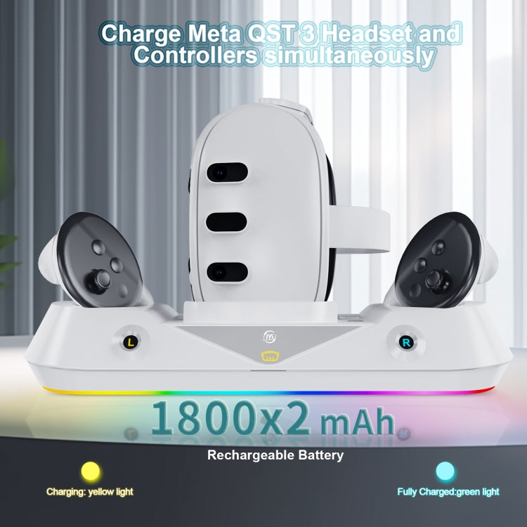 JYS-MQ001 For Meta Quest 3 VR Glasses Handle Magnetic Suction Charging Base With Battery Set VR Game Seat Charging Accessories Reluova