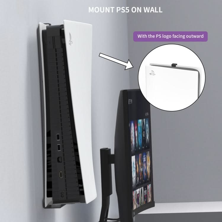 JYS-P5149 For PS5 Wall Bracket Storage Hook Suit Game Console Storage Bracket Reluova