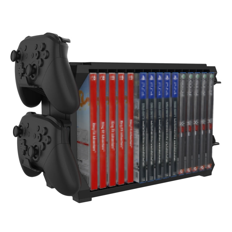 DOBE HHC-P5028 Multi-functional Console Disk Organizer Gamepad Storage Stand For PS5 / Switch / Xbox Series S / Xbox Series X