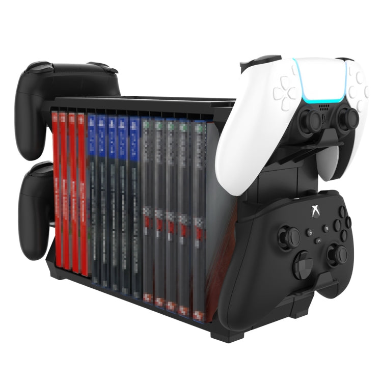 DOBE HHC-P5028 Multi-functional Console Disk Organizer Gamepad Storage Stand For PS5 / Switch / Xbox Series S / Xbox Series X Reluova