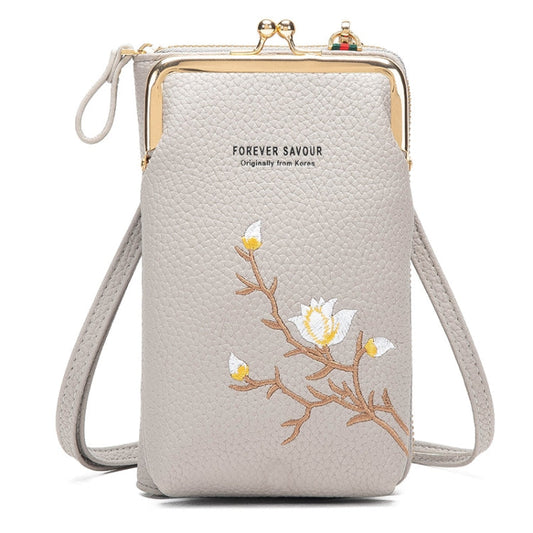 Mini Embroidered Single-shoulder Phone Bag Crossbody Long Ladies Wallet My Store