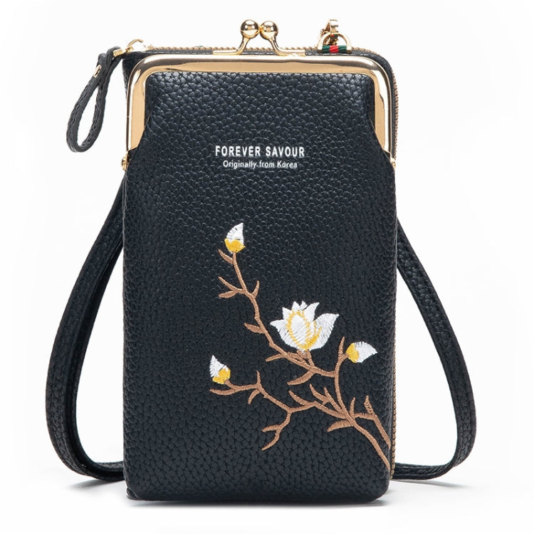 Mini Embroidered Single-shoulder Phone Bag Crossbody Long Ladies Wallet My Store