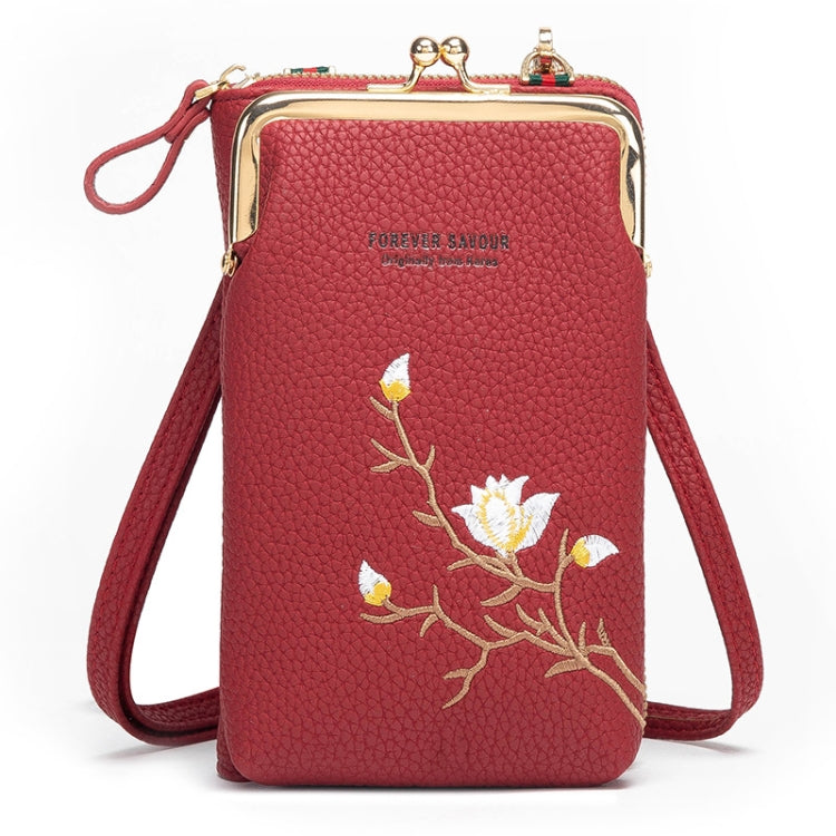 Mini Embroidered Single-shoulder Phone Bag Crossbody Long Ladies Wallet My Store