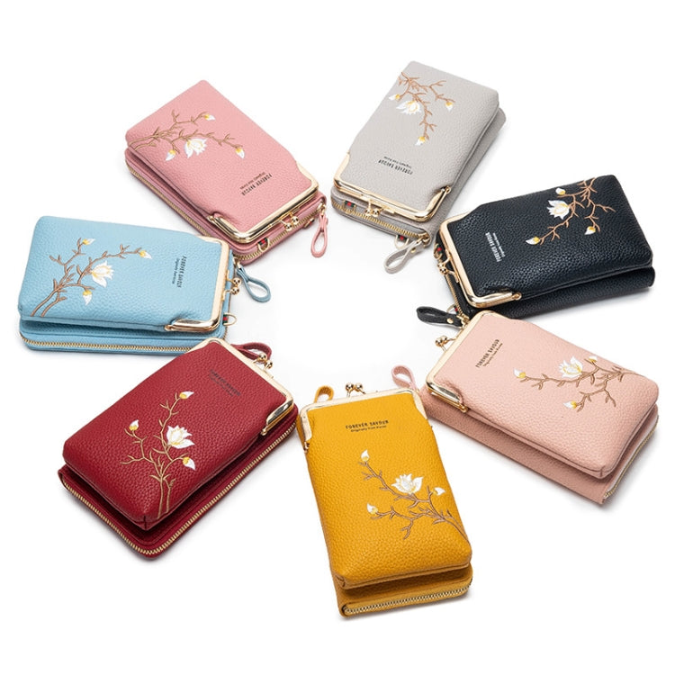 Mini Embroidered Single-shoulder Phone Bag Crossbody Long Ladies Wallet My Store