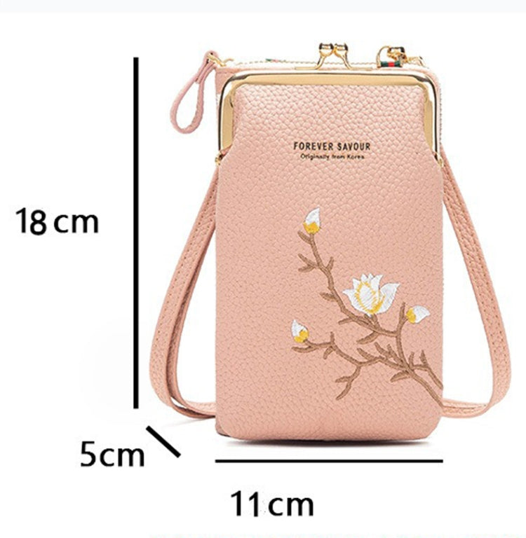 Mini Embroidered Single-shoulder Phone Bag Crossbody Long Ladies Wallet My Store