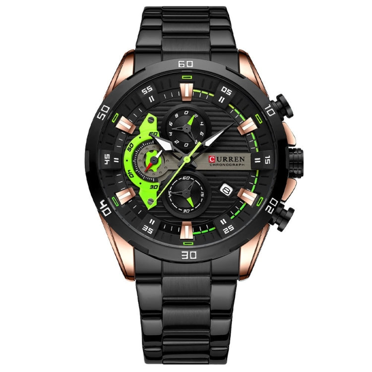 Curren 8402 Calendar Six-Hand Steel Strap Business Quartz Watch