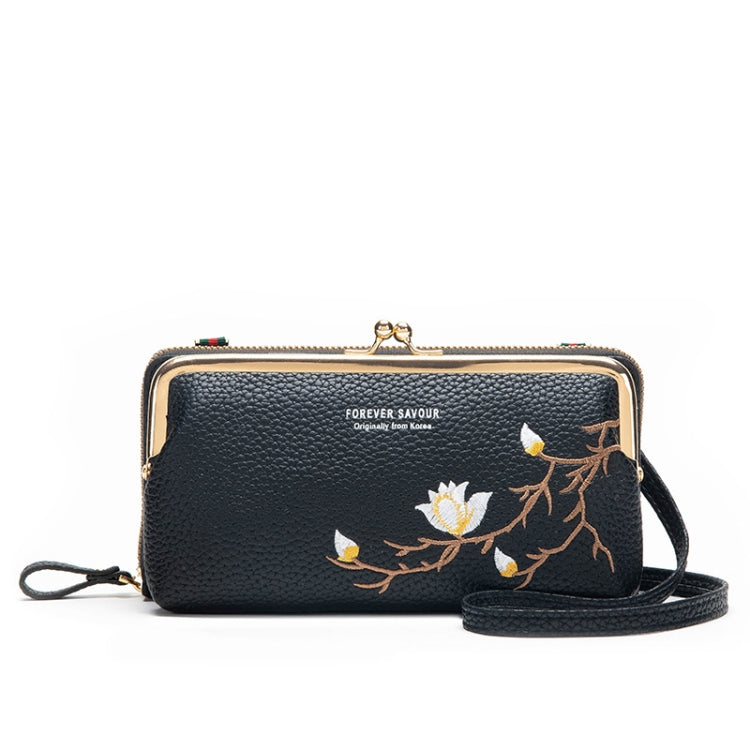 Embroidered Large Capacity Single-shoulder Phone Bag Crossbody Zipper Long Ladies Wallet My Store