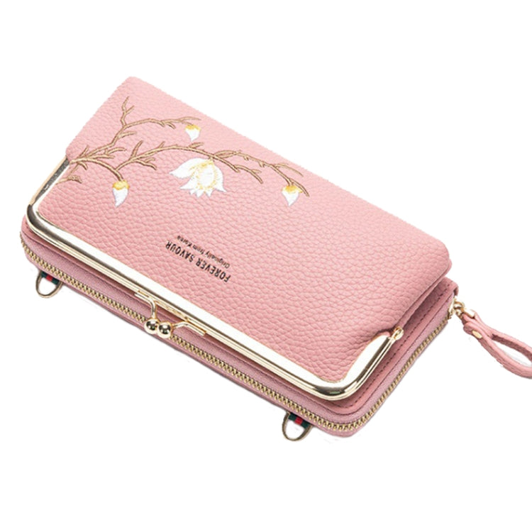 Embroidered Large Capacity Single-shoulder Phone Bag Crossbody Zipper Long Ladies Wallet My Store