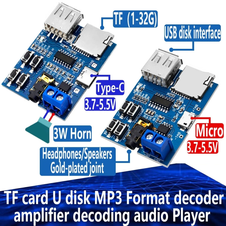 MP3 Lossless Decoder Board Decoder TF Card USB Flash Drive MP3 Decoding Player Module With Amplifier Reluova