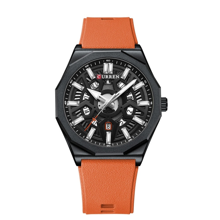 Curren 8437 Casual Men Silicone Strap Quartz Watch with Calendar