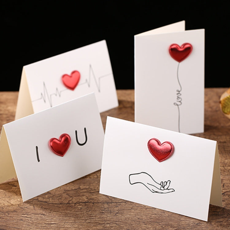 3D Heart Valentine Day Greeting Card Blessings Messages Cards with Envelopes My Store