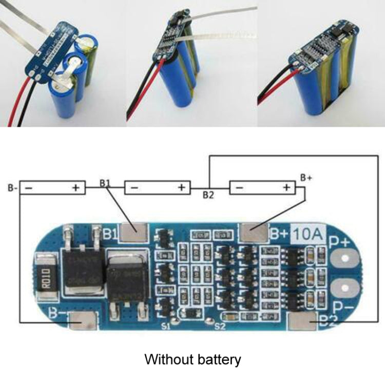 3S 10A 11.1V 12V 12.6V Li-Ion Battery Charging Protection Board Reluova