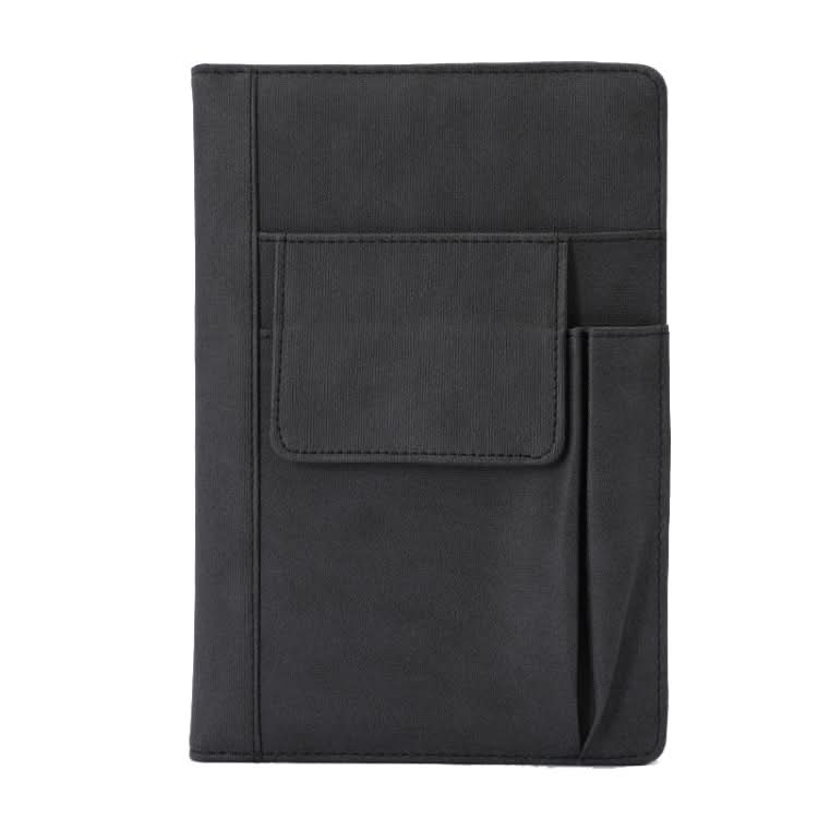 A5 Imitation Fabric PU Leather Notebook Notepad Multi-pocket Journal Planner(Black)-Reluova