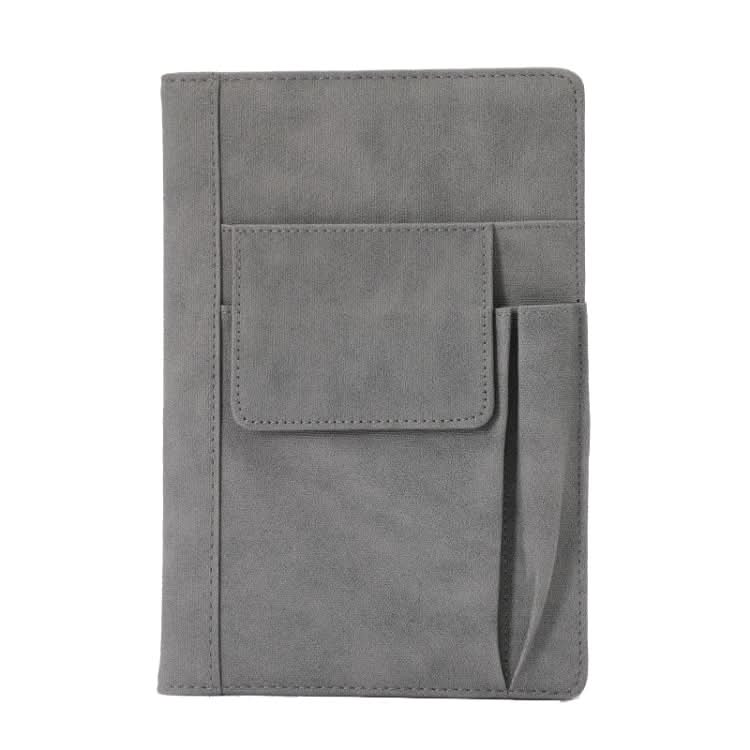 A5 Imitation Fabric PU Leather Notebook Notepad Multi-pocket Journal Planner(Grey)-Reluova