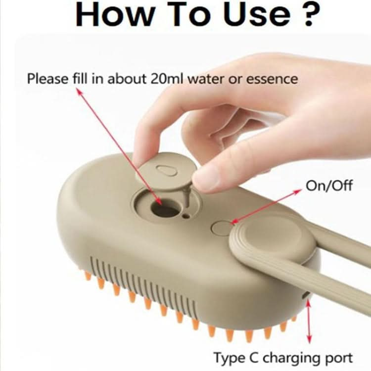 Pet Electric Spray Comb Rechargeable Cat Steamy Grooming Brush Cleaning Tool - Reluova