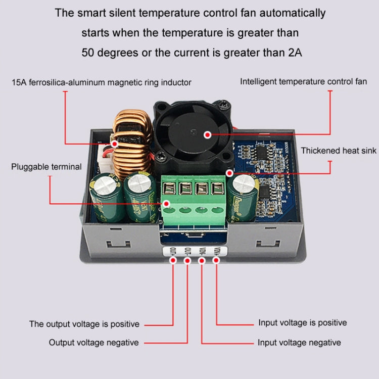 50V 8A DC Numerical Control Lithium Battery Step-Down Power Supply Reluova