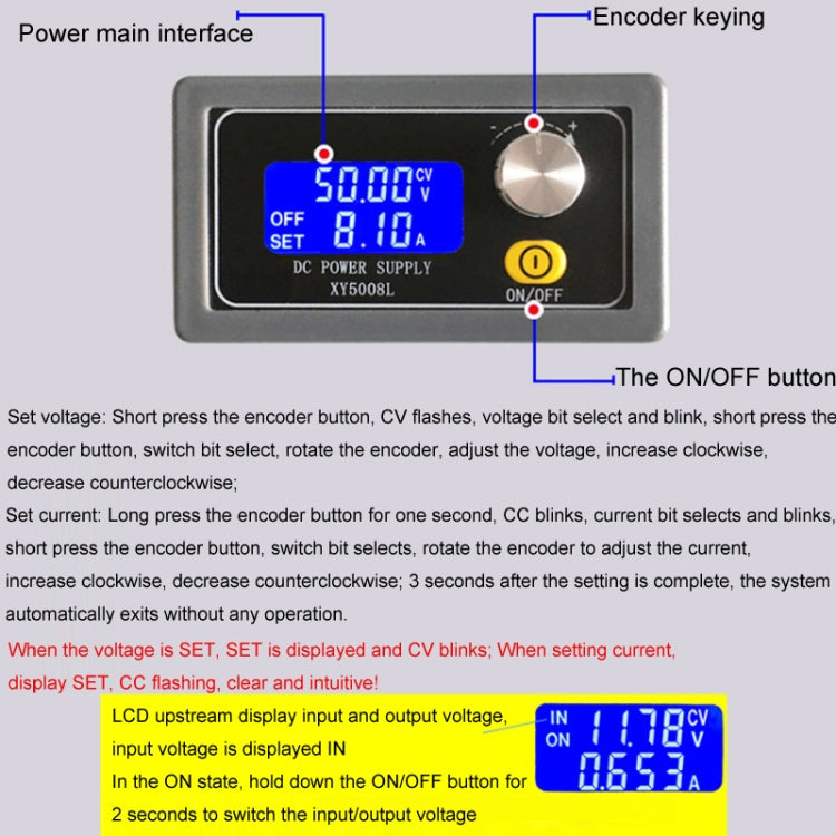 50V 8A DC Numerical Control Lithium Battery Step-Down Power Supply Reluova