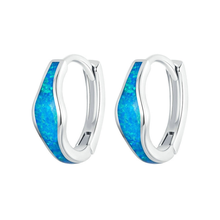 S925 Sterling Silver Platinum Plated Colorful Opal Earrings My Store