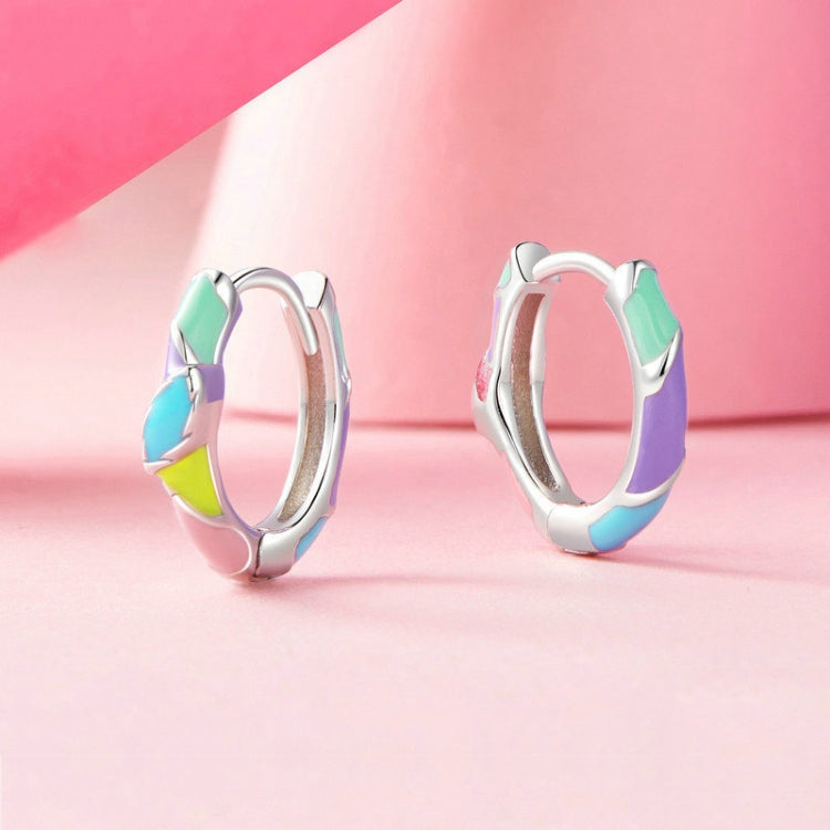 S925 Sterling Silver Platinum Plated Irregular Dopamine Rainbow Earrings My Store