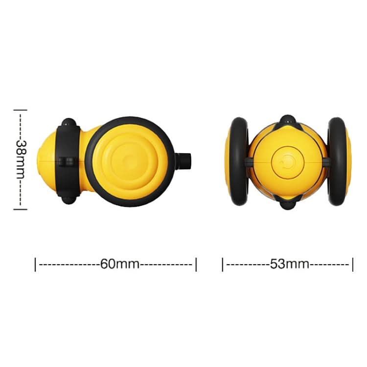 60 x 53 x 38mm Bee Shaped Cats Motorized Toys Intelligent Cats Teasing Pet Toy Stroller(Yellow)-Reluova