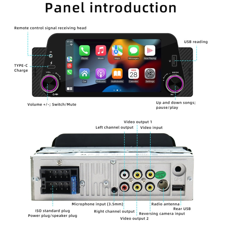 5-Inch Wireless MP5 Car Universal Bluetooth Hands-Free Radio