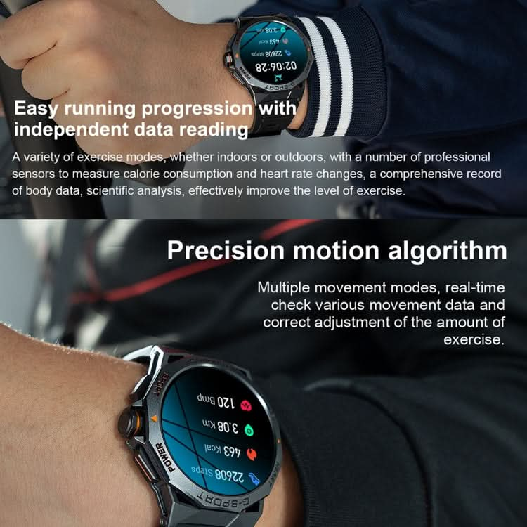 K62 1.43 Inch Waterproof Bluetooth Call Weather Music Smart Sports Watch