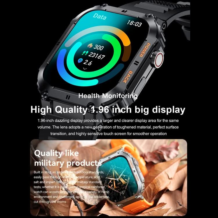 K57 Pro 1.96 Inch Bluetooth Call Music Weather Display Waterproof Smart Watch