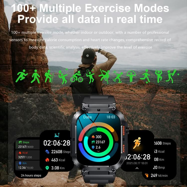 K57 Pro 1.96 Inch Bluetooth Call Music Weather Display Waterproof Smart Watch