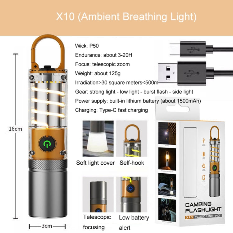 Outdoor LED Flashlight Multi-Functional Camping Lighting Flashlight Portable Rechargeable Work Lamp