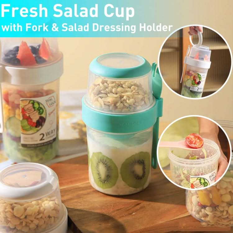 Salad Meal Shaker Cup Portable Fruit and Vegetable Container with Fork Dressing Box Reluova